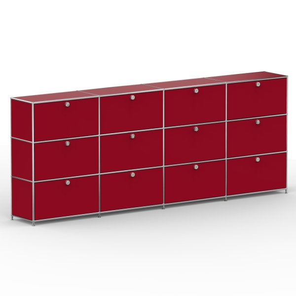 Highboard 03004 - 12 x Klappe Metall rubinrot