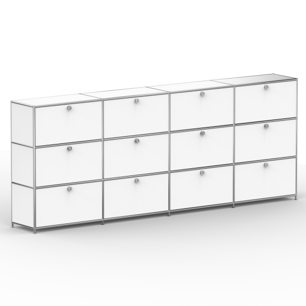 Highboard 03004 - 12 x Klappe Metall signalweiss