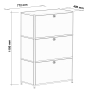 Highboard 03101 - 3 x Schublade Metall rubinrot