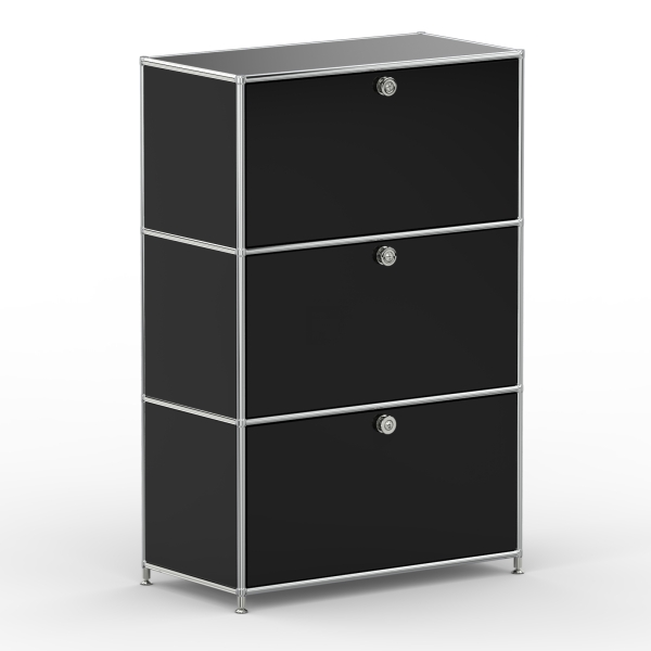 Highboard 03101 - 3 x Schublade - Metall - Graphitschwarz (RAL 9011)