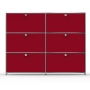 Highboard 03102 - 6 x Schublade Metall rubinrot