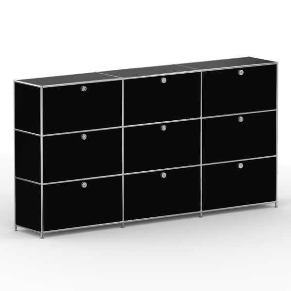 Highboard 03103 - 9 x Schublade - Metall - Graphitschwarz (RAL 9011)