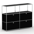 Highboard 03522 - 2 x offenes Fach 4 x Klappe - Metall - Graphitschwarz (RAL 9011)