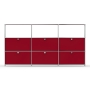 Highboard 03523 - 3 x offenes Fach 6 x Klappe Metall rubinrot