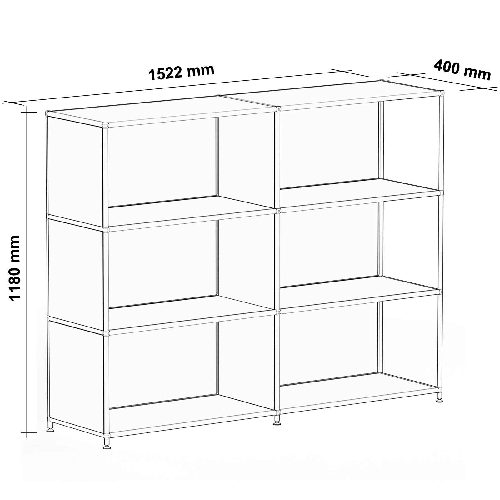 rubinrot – Fach Metall 6 x offenes bestellen Regal