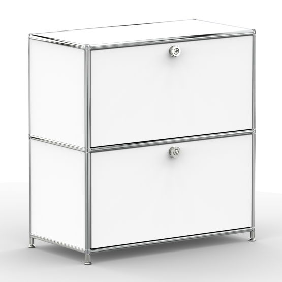 Sideboard 02101 - 2 x Schublade - Metall - Signalweiss (RAL 9003)