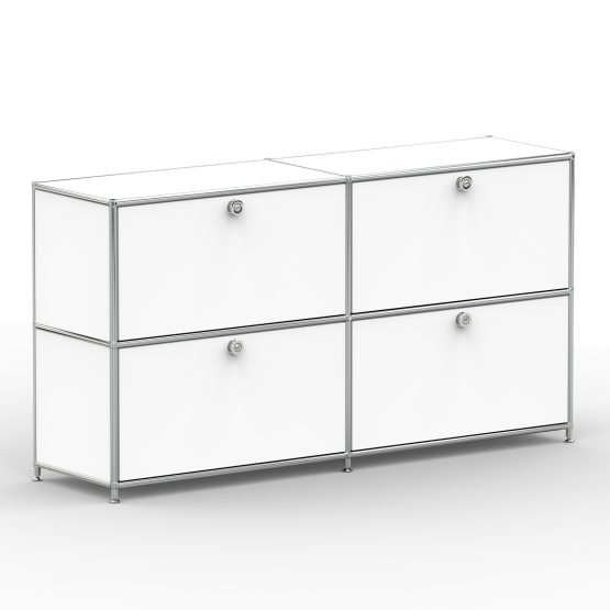 Sideboard 02102 - 4 x Schublade Metall signalweiss