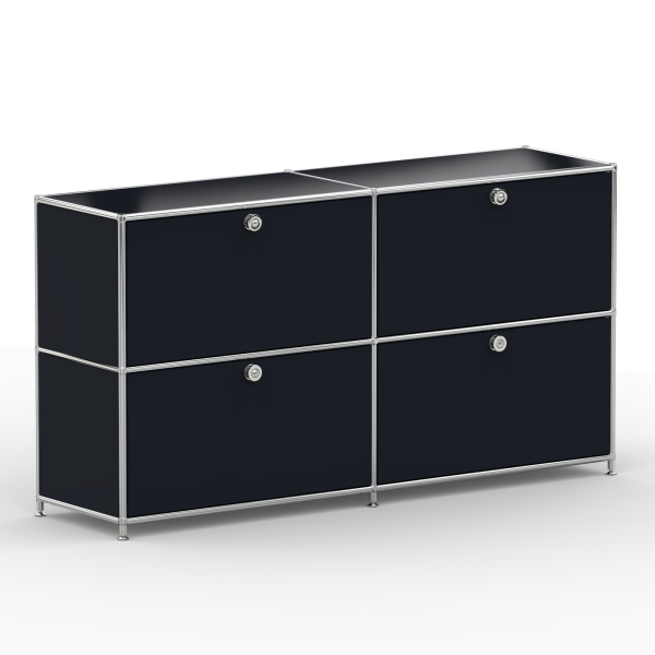 Sideboard 02002 - 4 x Klappe - Metall - Graphitschwarz (RAL 9011)