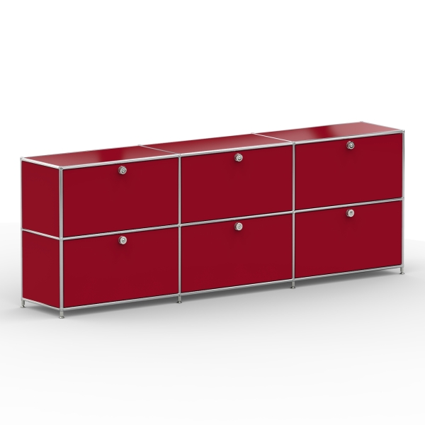 Sideboard 02003 - 6 x Klappe Metall rubinrot