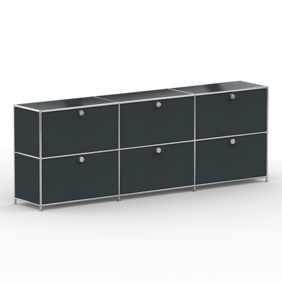 Sideboard 02003 - 6 x Klappe - Metall - Anthrazitgrau (RAL 7016)