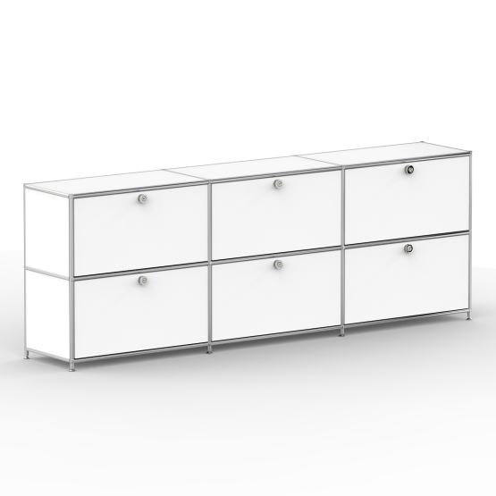 Sideboard 02103 - 6 x Schublade - Metall - Signalweiss (RAL 9003)