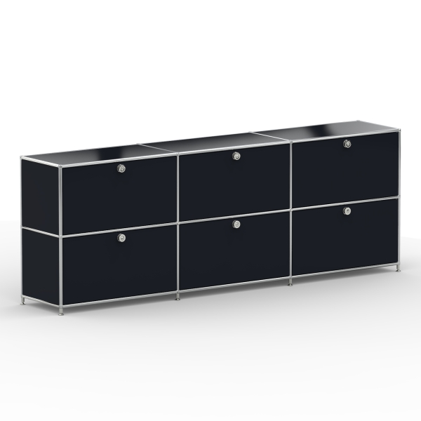 Sideboard 02003 - 6 x Klappe - Metall - Graphitschwarz (RAL 9011)