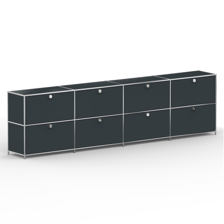 Sideboard 02004 - 8 x Klappe - Metall - Anthrazitgrau (RAL 7016)