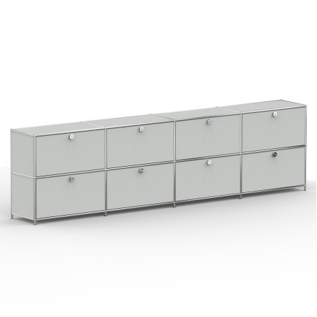 Sideboard 02004 - 8 x Klappe - Metall - Lichtgrau (RAL 7035)