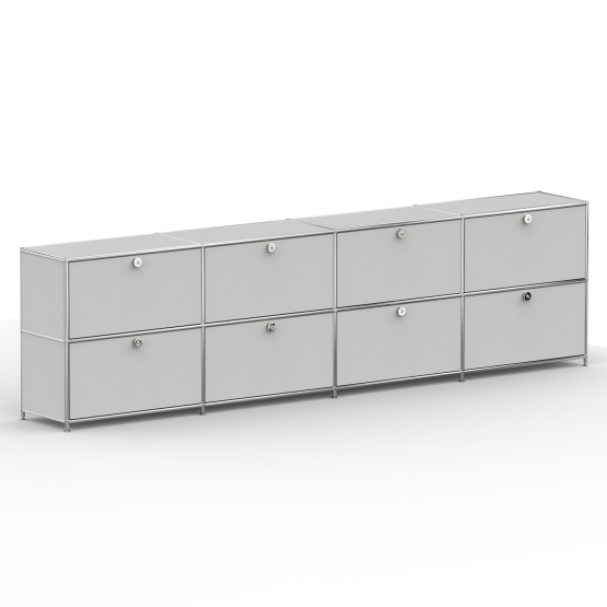 Sideboard 02104 - 8 x Schublade - Metall - Lichtgrau (RAL 7035)
