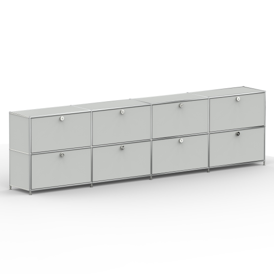 Sideboard 02104 - 8 x Schublade Metall lichtgrau