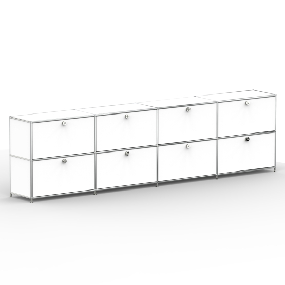 Sideboard 02004 - 8 x Klappe - Metall - Signalweiss (RAL 9003)