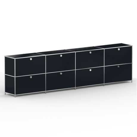 Sideboard 02104 - 8 x Schublade - Metall - Graphitschwarz (RAL 9011)