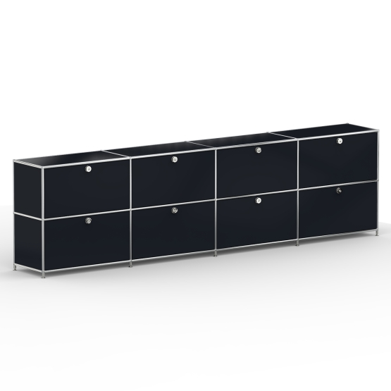 Sideboard 02104 - 8 x Schublade - Metall - Graphitschwarz (RAL 9011)