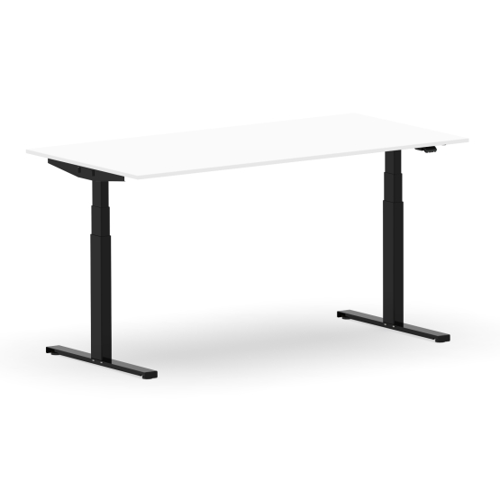 Elektrischer Schreibtisch VES1 - 160 x 75cm Gestell Schwarz Dekor Weiss