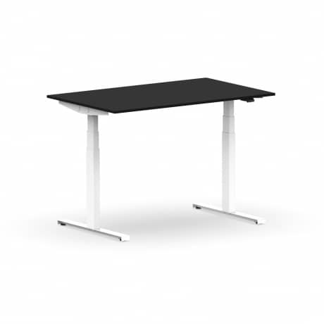 Elektrischer Schreibtisch VES1 - 140 x 75cm Gestell Weiss Dekor Schwarz