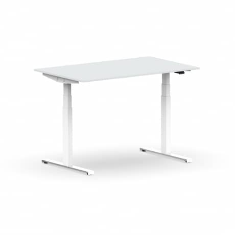 Elektrischer Schreibtisch VES1 - 140 x 75cm Gestell Weiss Dekor Lichtgrau