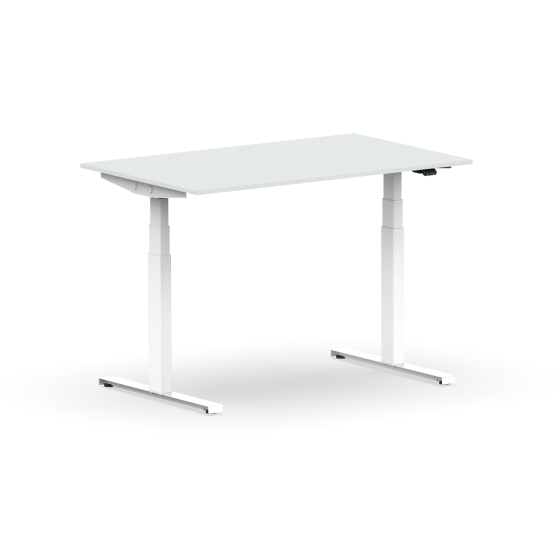 Elektrischer Schreibtisch VES1 - 140 x 80cm Gestell Weiss Dekor Lichtgrau