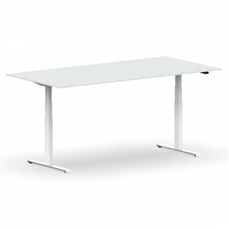 Elektrischer Schreibtisch VES1 - 200 x 80cm Gestell Weiss Dekor Lichtgrau