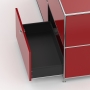 Sideboard 02103 - 6 x Schublade Metall rubinrot