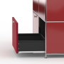 Sideboard 02102 - 4 x Schublade Metall rubinrot
