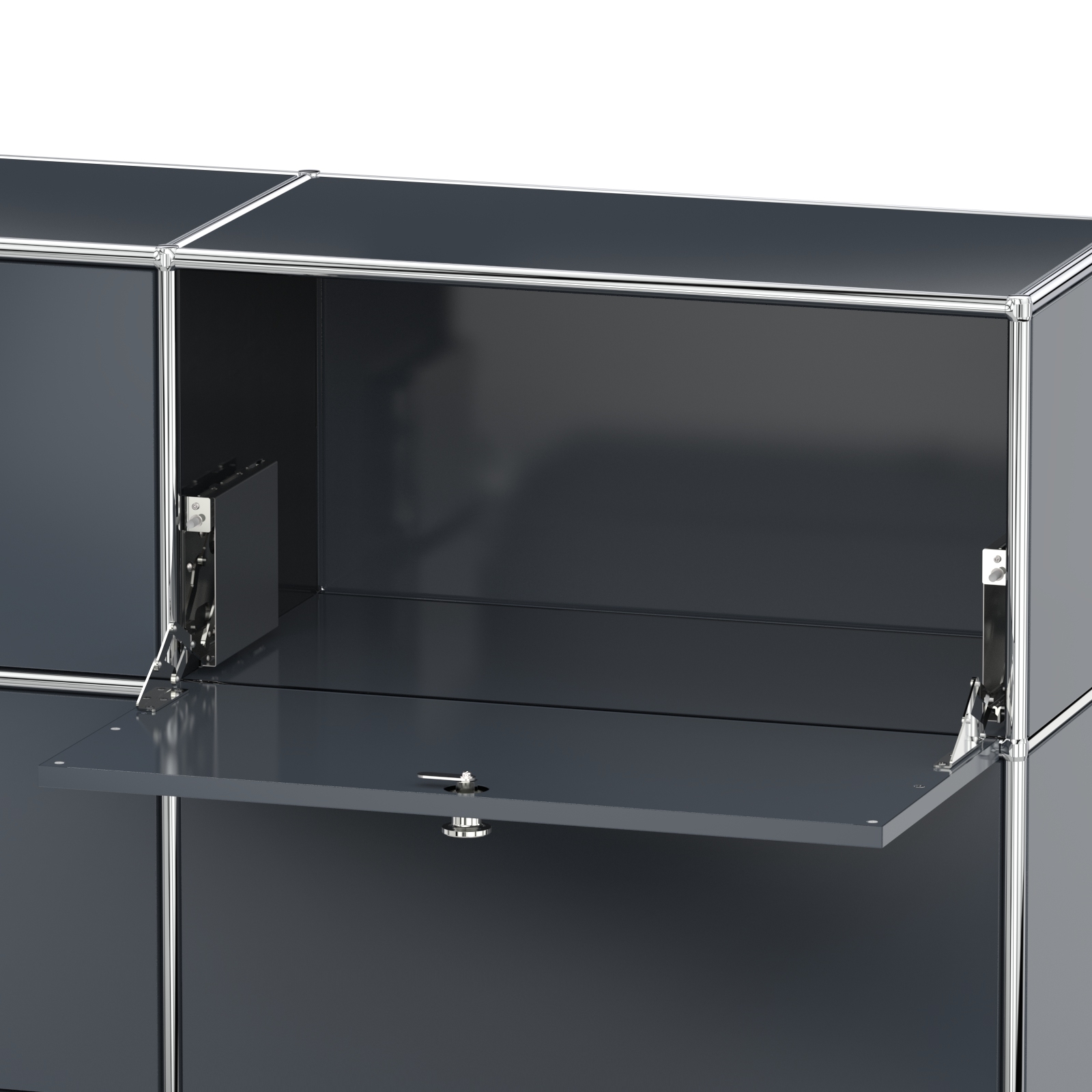 Sideboard Regal-System Schrank Büroschrank Klappe Metall Chrom system8x 2004