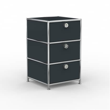 Standcontainer Design 40cm - 3xES (ASF) - Metall - Anthrazitgrau (RAL 7016)
