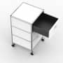 Rollcontainer - Design 40cm - 3xES (AWR) - Metall - Signalweiss (RAL 9003)