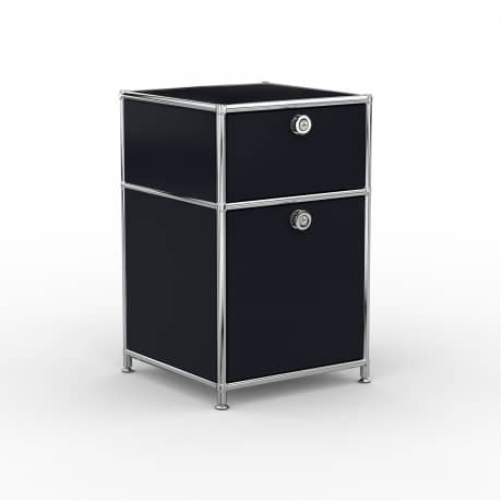Standcontainer - Design 40cm - 1xES 1xES2 (ASF) - Metall - Graphitschwarz (RAL 9011)