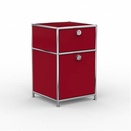 Standcontainer - Design 40cm - 1xES 1xHG (ASF) - Metall - Rubinrot (RAL 3003)