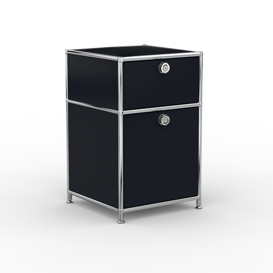 Standcontainer Design 40cm - 1xES 1xHG (ASF) - Metall - Graphitschwarz (RAL 9011)