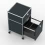 Rollcontainer - Design 40cm - 1xES 1xHG (AWR) - Metall - Anthrazitgrau (RAL 7016)