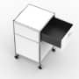 Rollcontainer - Design 40cm - 1xES 1xHG (AWR) - Metall - Signalweiss (RAL 9003)