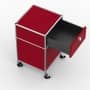 Rollcontainer - Design 40cm - 1xES 1xHG (AHR) - Metall - Rubinrot (RAL 3003)