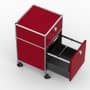 Rollcontainer - Design 40cm - 1xES 1xHG (AHR) - Metall - Rubinrot (RAL 3003)