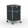 Rollcontainer - Design 40cm - 1xES 1xHG (AHR) - Metall - Anthrazitgrau (RAL 7016)