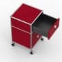 Rollcontainer - Design 40cm - 1xES 1xDS (AWR) - Metall - Rubinrot (RAL 3003)