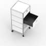 Rollcontainer - Design 40cm - 4xES (AWR) - Metall - Signalweiss (RAL 9003)
