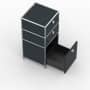 Standcontainer - Design 40cm - 2xES 1xES2 (ASF) - Metall - Anthrazitgrau (RAL 7016)
