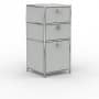 Standcontainer - Design 40cm - 2xES 1xES2 (ASF) - Metall - Lichtgrau (RAL 7035)