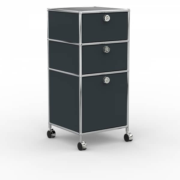 Rollcontainer - Design 40cm - 2xES 1xES2 (AWR) - Metall - Anthrazitgrau (RAL 7016)