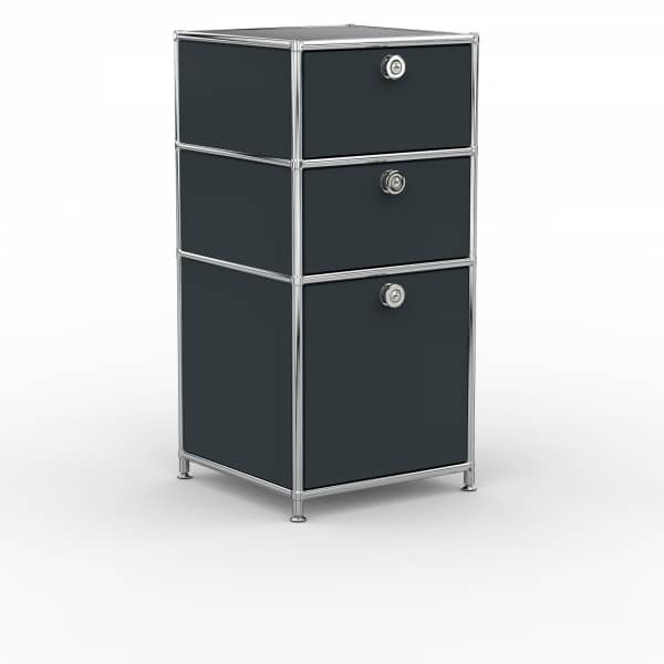 Standcontainer - Design 40cm - 2xES 1xHG (ASF) - Metall - Anthrazitgrau (RAL 7016)