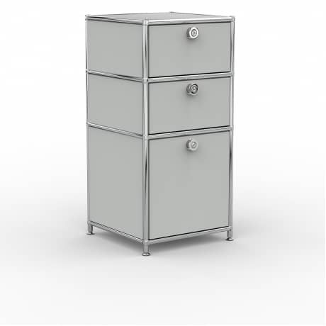 Standcontainer - Design 40cm - 2xES 1xHG (ASF) - Metall - Lichtgrau (RAL 7035)