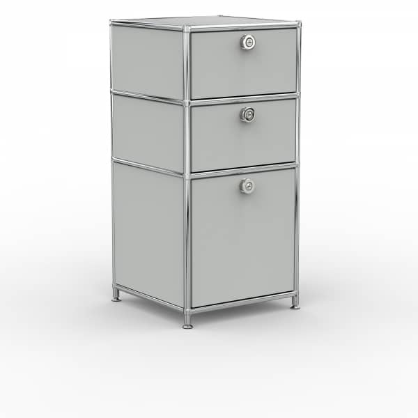 Standcontainer - Design 40cm - 2xES 1xHG (ASF) - Metall - Lichtgrau (RAL 7035)