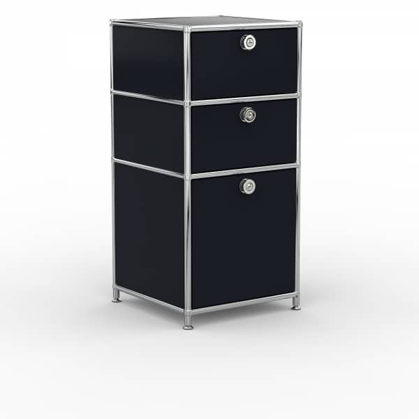 Standcontainer Design 40cm - 2xES 1xHG (ASF) - Metall - Graphitschwarz (RAL 9011)